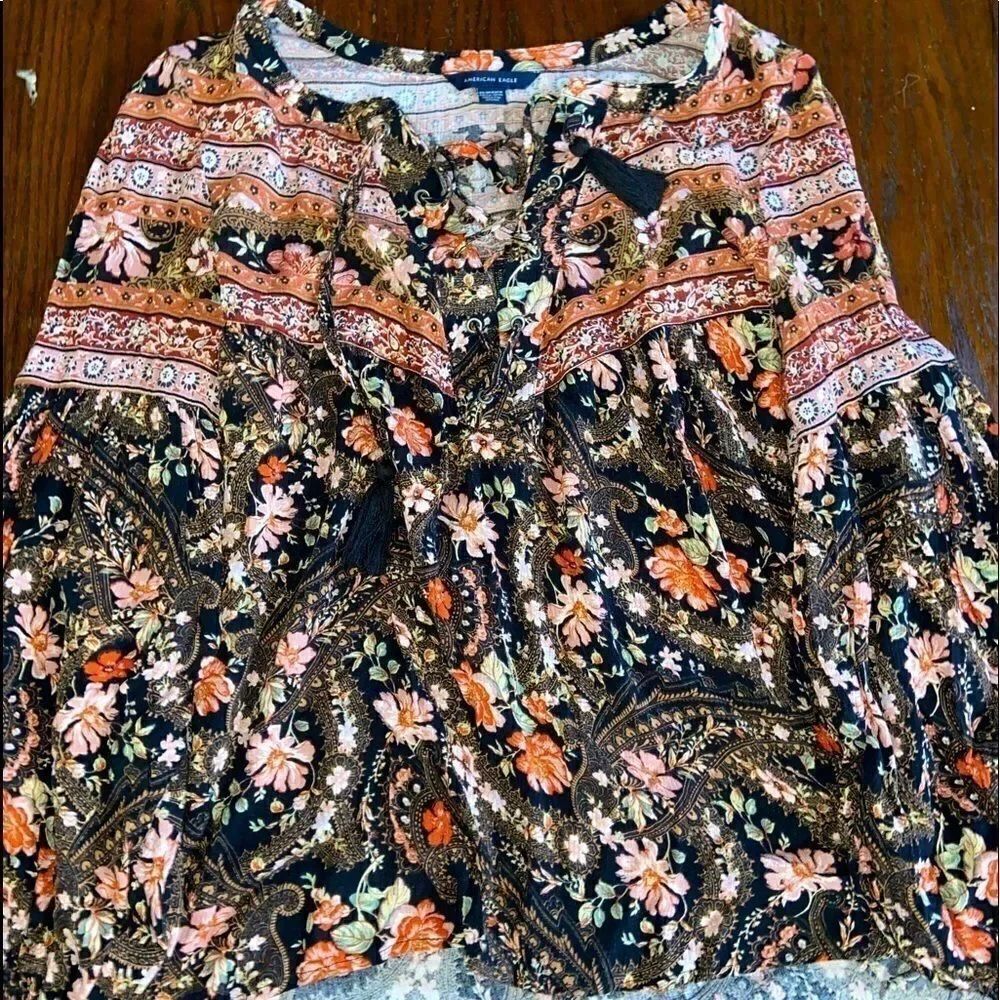 American eagle long sleeve flowy boho style top